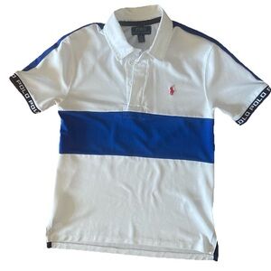 Polo by Ralph Lauren Youth White Polo with Navy Trim